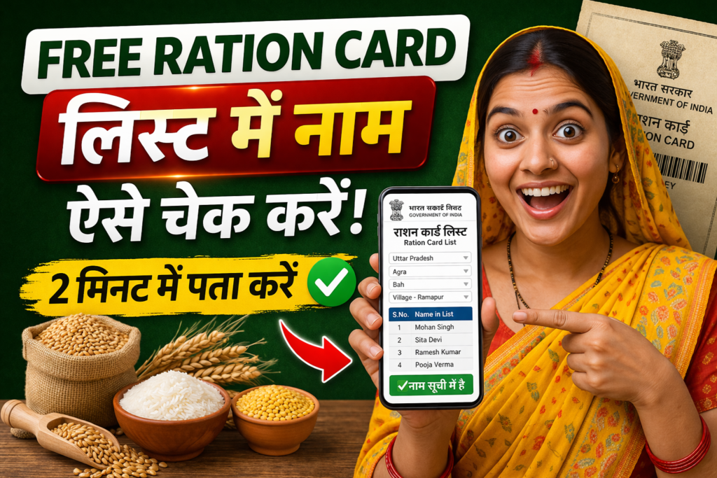 Free Ration Card List 2026 में अपना नाम कैसे चेक करें