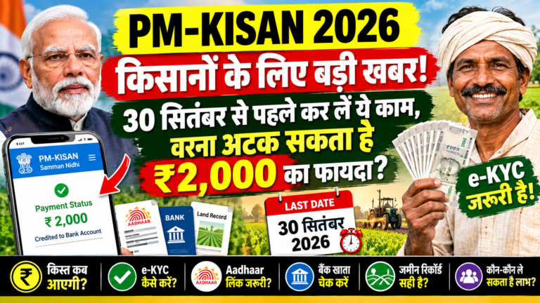 PM Kisan 2026: किसानों के लिए बड़ी खबर, 30 सितंबर से पहले कर लें ये काम; वरना अटक सकता है ₹2,000 का फायदा? By cerkel.in
